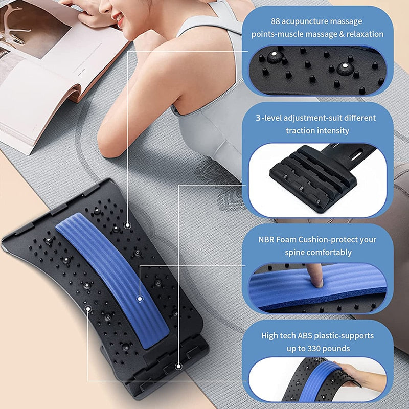 Back Massager Stretcher Equipment Massage Tools Massageador Magic Stretch Fitness Lumbar Support Relaxation Spine Pain Relief