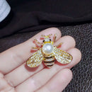 Enamel Rhinestone Pearl Bee Brooches For Women Unisex Trendy Insect Animal Brooch Clothes Suit Buckle Accessories Jewelry Gifts