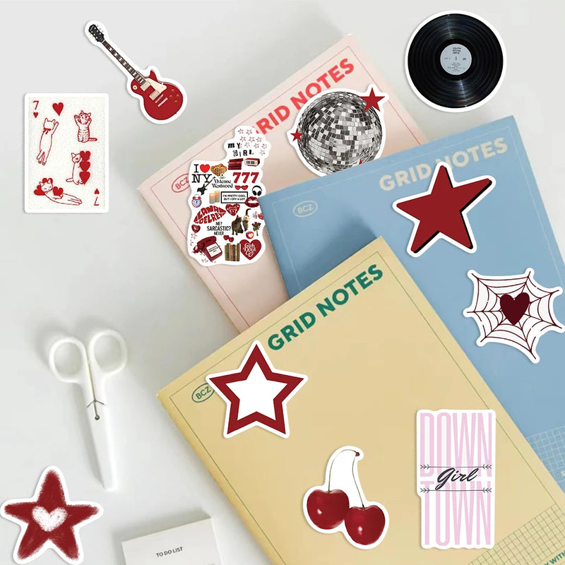 50PCS Downtown Y2K Girls Graffiti Stickers Decals DIY Decoration Notebook Skateboard Guitar Phone Bike Waterproof Kids Toy﻿