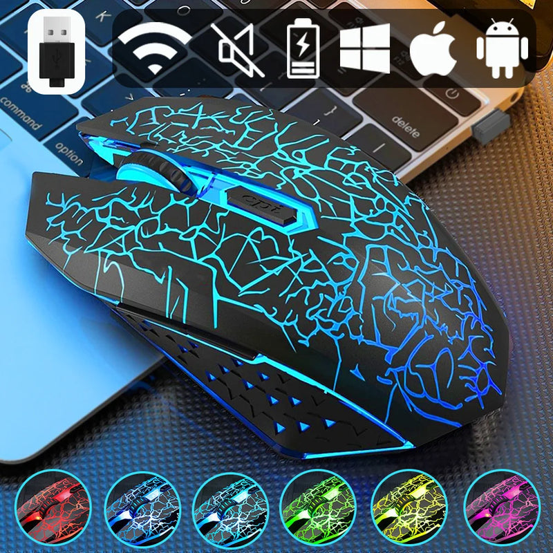 Wireless Gaming Mouse 2.4G Rechargeable Bluetooth Mouse For Laptop RGB Backlight E-Sports Mechanical Mouse For PC Computer Gamer