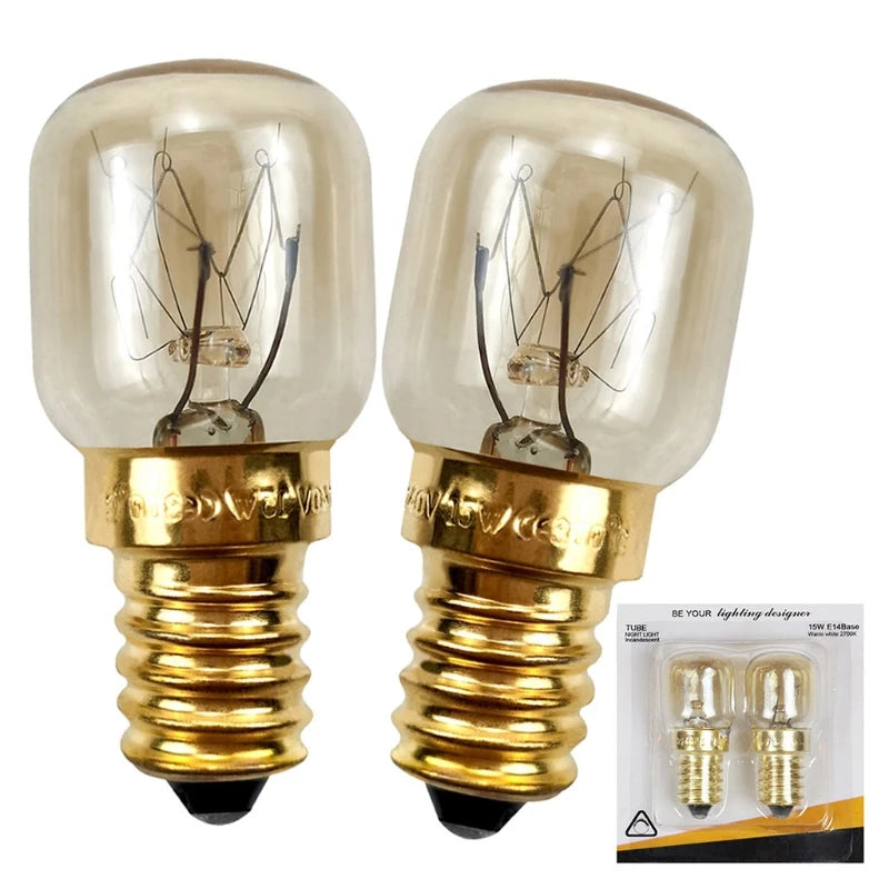 2pcs 220V E14 300 Degree High Temperature Resistant Microwave Oven Bulb Cooker Lamp Lighting Bulb