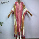 WINYI woman Winter Knitted cardigan coat Loose Christmas Fashion hipster party dress Thick Warm free size Female cloke overcoat