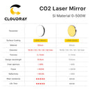 Cloudray 500W Co2 Laser Si Reflective Mirrors Lens Refiectivity 99.6% Black-Coating Reflector Lens for CO2  Laser Engraver