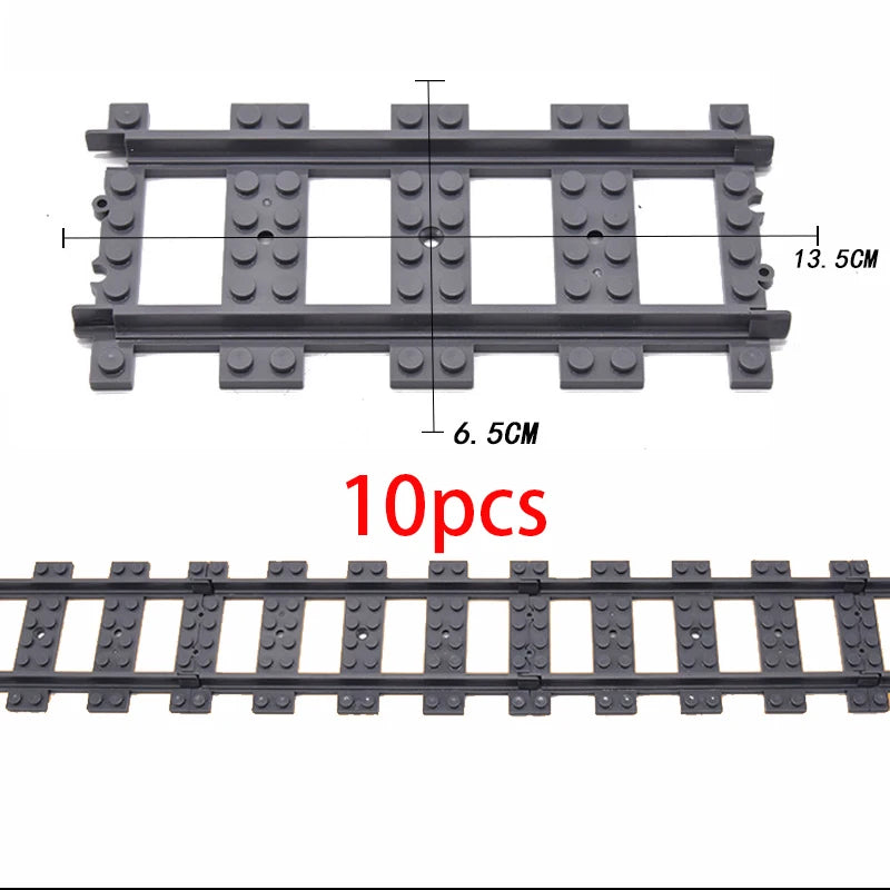 City Train Station Platform Traffic Light Cave Flyover Tracks Straight Curved Rails Building Block Bricks Technican Creative Toy