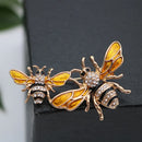 Art Deco Pin Jewelry Wholesale Vintage Cute Crystal Pearl Insect Queen Honeybee Bumble Honey Bee Brooch for Women Backpack Cloth