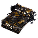 25/50pcs 10x15cm Halloween Organza Gift Bag Drawstring Spider Web Multi Color Printing Packaging Gift High Quality Candy Bag