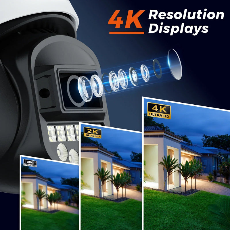 Behd Camera BESDER 5K 10MP WiFi Surveillance Camera 5Ghz Dual Lens Real-time inter