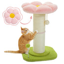 Flower Cat Scratching Post Small Cat Tree Tower Cat Scratcher for Indoor Cats with Super Thick Scratching Post Removable Cat Bed