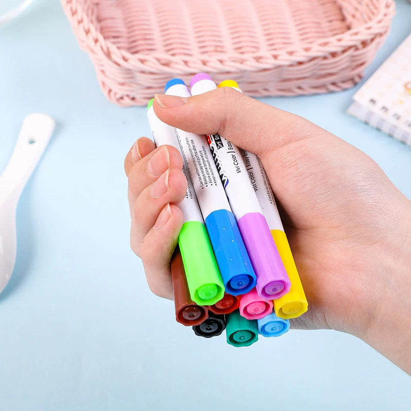 NEW 12 Colors 8 Colors Magical Water Painting Pen Whiteboard Markers Floating Ink Pen Doodle Water Pens Toy Art Supplies