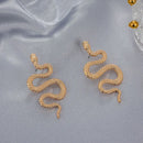 Fashion Trend Gothic Dark Exaggerated Snake Shaped Pendant Earrings for Women Temperament Personality Girl Jewelry Accessories