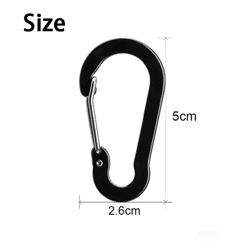 7PCS Multifunctional Stainless Steel Carabiner Key Chain D-ring Buckle Snap Hook Clip Tourist Hooks Fishing Carbin Spring Buckle