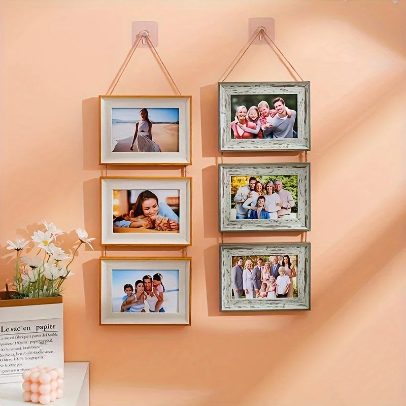 1pc 3-in-1 Combination Wall-mounted Photo Frame-Hanging Photo Frame Wall Photo Frame, Folding Photo Frame Can Display 3 Photos