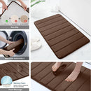 Black Memory Foam Bath Mat Soft Comfortable Super Water Absorption Non-Slip Thick Machine Washable Easy to Dry Home Floor Rug