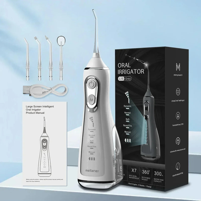 Oral Rinser Ipx7 Waterproof Rechargeable Dental Flosser 5 Modes Dental Water Jet Powerful Continuous Water Flosser Water Flosser