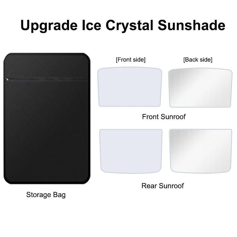 for Tesla Model 3 Highland 2024 Upgrade Ice Crystal Sunroof Sunshade Roof Sun Shade Skylight Blind Shading Nano Sun Visor Net