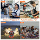 The Bivouac Breeze | 20000mAh Rechargeable Portable Camping Fan with LED Lantern