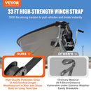 SucceBuy Hand Winch BoatTrailer Winch Heavy Duty Rope Crank Polyester Strap and Two-Way Ratchet Manual Operated Hand Crank Winch