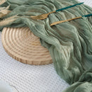 1PCS 10FT Dusty Sage Green Gauze Cheesecloth Boho Table Runner Wedding Party Event Decoration