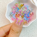 50Pcs New Cute Resin Mini Cartoon Colorful Butterfly Flat Back Manicure Parts Embellishments For Hair Bows Accessories