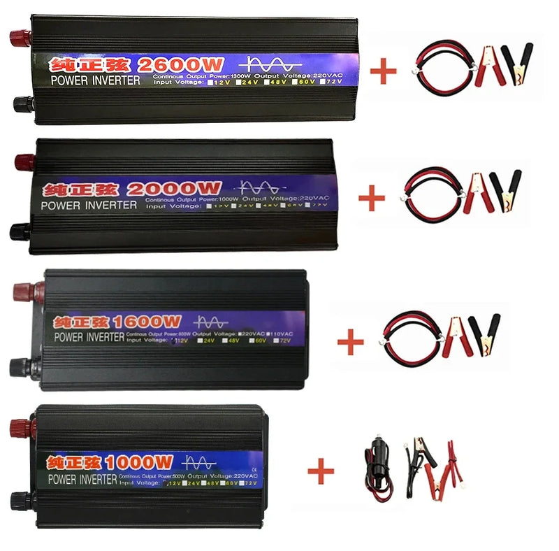 4000W 3000W 2000W 1000W Pure Sine Wave Inverter DC 12V To AC 220V 60Hz Power Car Inverter With LED Display Converter