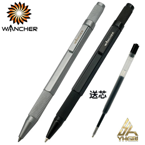 WANCHER Hexagon Brass | Rotary Ballpoint Pen with 0.5mm Refill