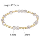 Vlen Stackable Pearl Bracelet for Women Trendy Summer Jewelry Gold Color Ball Beads Strand Pulseras Accessories