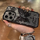 Foldable Bling Glitter Electroplate Butterfly Stand Holder Phone Case For iPhone 13 12 14 15 Pro Max Shockproof Back Cover