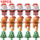 15/1Pcs Christmas Foil Balloons Santa Claus Xmas Tree Aluminum Balloons New Year Kids Gifts Toys Xmas Birthday Party Decorations