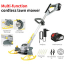 600W Cordless Grass Trimmer, 4-in-1 Lawn Trimmer,Wheel Edge Cutter,Lawn Mower,Brush Cutter with 21V Battery and Fast Charger