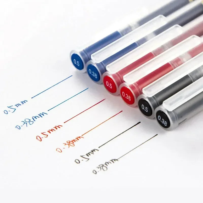 10Pcs/5Pcs Set 0.38/0.5mm Gel Pen MUJIs Gel Ink Ball Point Pen Japan Kawaii Stationery Black/Blue/Red Student Office Signature