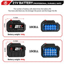 ONEVAN 15000mAh 22500mAh Lithium Ion Battery Rechargeable Battery With Charger Electric Wrench Power Tool For Makita 21V Battery Pin Tool