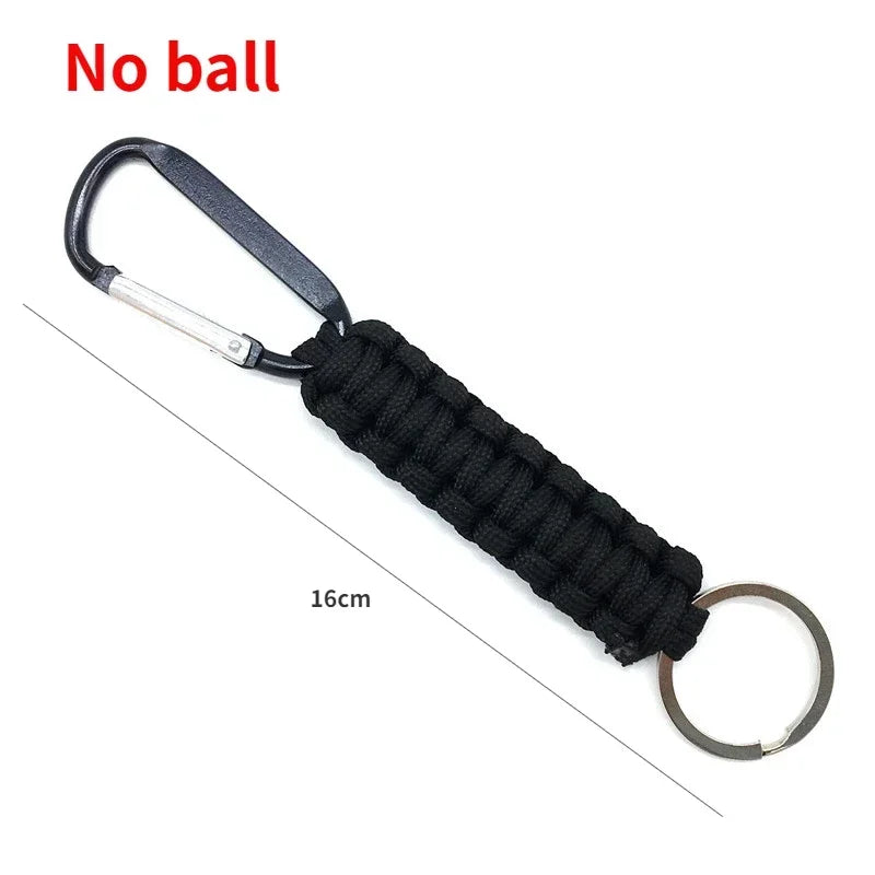 Outdoor Security Protection Black Monkey Fist Steel Ball Bearing Defensa Personal Self Defense Lanyard Survival Key Chain