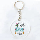 Funny Spanish Printed Key Keychain Transparent Circle Key Chain Acrylic Keyring Festive Birthday Father's Day Best Gift for Dad