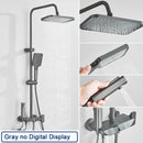 Rozin Black Smart Digital Display Shower Faucet Set Piano Style Rainlfall Bathroom System Grey Digital Mixer Tap Bidet Shower