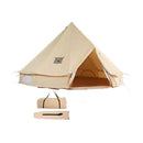 SucceBuy Canvas Bell Tent 4 Seasons 3m/6m Yurt Tent Canvas Tent for Camping with Stove Jack Breathable Tent Holds up to 4 People