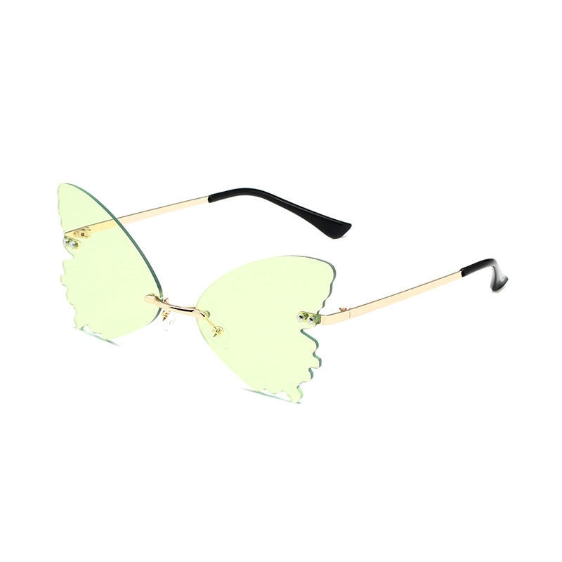 2022 Vintage Dragonfly Wings Sunglasses Fashion Rimless Women Clear Lens Eyewear Men Pink Sun Glasses UV400 Eyewear Female