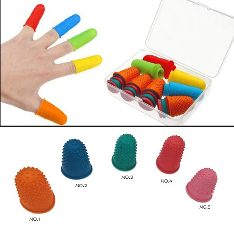 Rubber Finger Tips Silicone Finger Cover Pads For Quilting Embroidery Knitting Finger Protectors Sewing Thimble Supplies