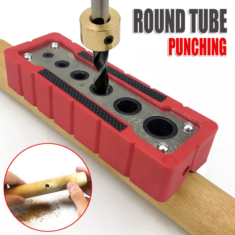 Multifunctional Hole Puncher 2-12/3-13mm Drilling Guide Locator Suitable for Round Rod and Plane Right Angle Punching Holes