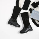 Children Winter Casual Boots For Girls Red Black Fashion Plush Long Boots Princess Flats Dress Shoes Snow Thicken Fur Boots Gift