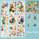 Easter Bunny Window Static Stickers Spring Flowers Living Room Window Glass Stickers Home Decorations Resurrection Day 2025