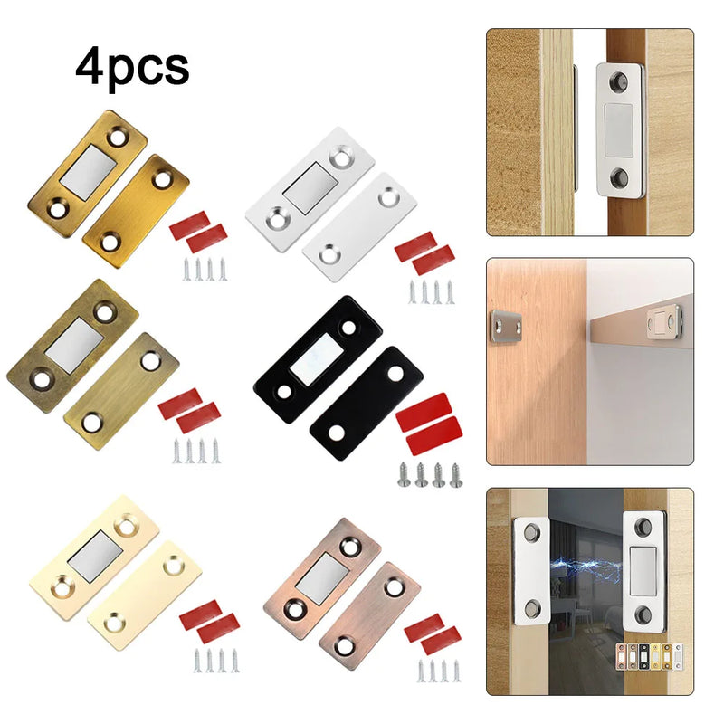 Latches Cabinet Door Locks Hole-Invisible Metal + Magnet Strong Magnetic Ultra-thin 42*32mm Attractor Home