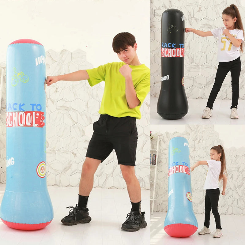 1.2/1.6M Inflatable Boxing Punching Bag for Adult Children Boxing Equipment Sandbag BoxingTraining Column Target Stress Relief