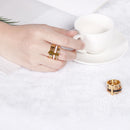 Trendy Stainless Steel Rings For Women Girls Three Layers Roman Numerals Zircon Bridal Wedding Women Rings Fashion Jewelry Gift