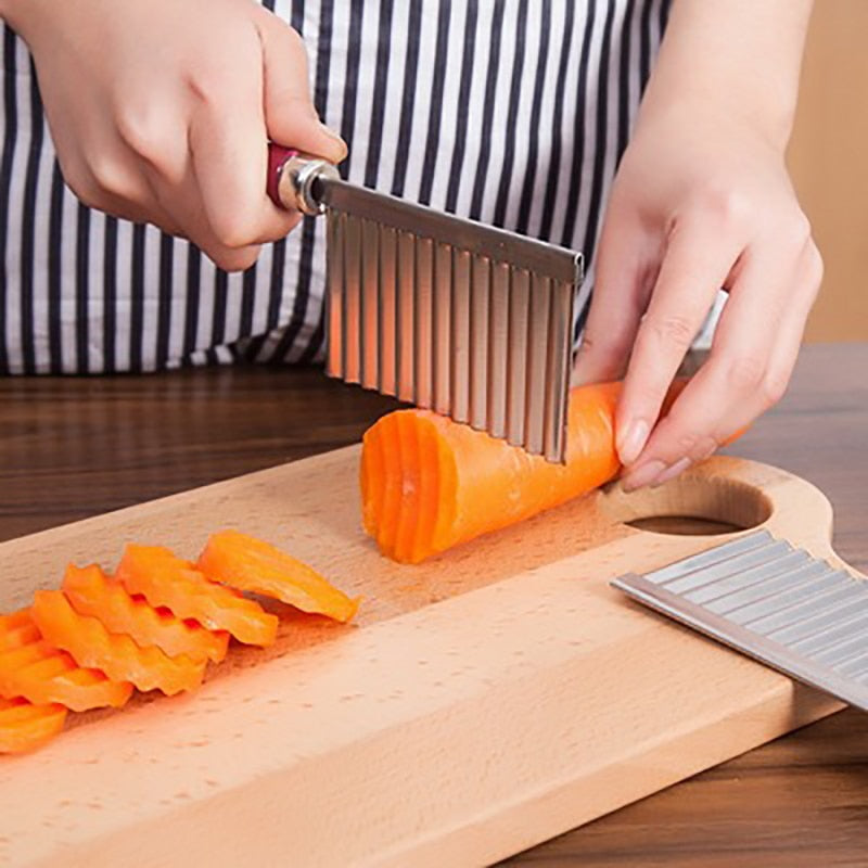 Potato Wavy Edged Knife Stainless Steel Kitchen Gadget Vegetable Fruit Cutting Peeler Cooking Tools kitchen knives Accessories