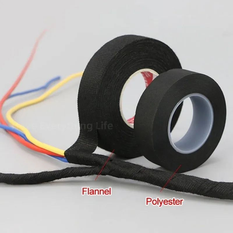 Heat-resistant Tape Adhesive Flame Retardant Polyester/Flannel Cloth Electrical Tapes For Car Cable Tape Harness Wiring Loom 15M