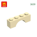 Wange 81Pcs/Lot 3659 1x4x2 Flat Arch Building Blocks MOC Construction Accessories Parts Compatible with Brick Children Toys Gift
