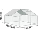 SucceBuy Large Metal Chicken Coop Walk-in Chicken Runs for Yard Spire Hen for Outdoor Backyard Farm Duck Rabbit Cage Poultry Pen