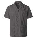 Herren Traditionelles Kubanisches Camp-Collar Guayabera Hemd Kurzarm Besticktes Mexikanisches Karibik-Stil Strandhemd mit 4 Taschen