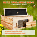 SucceBuy Bienenstock Tiefer Kasten Starter-Kit 100% Bienenwachs beschichtet Naturzedernholz Langstroth Bienenstock-Kit Transparentes Acryl