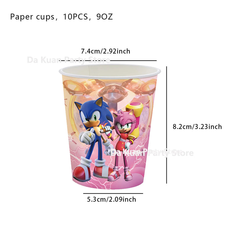 Sonic Theme Party Supplies Set Latex Balloons Kit Kids Sonic The Hedgehog Birthday Decorations Paper Tableware Decor Gifts Bags